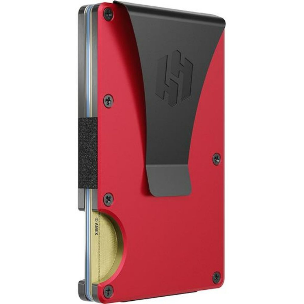 Slim Wallet - Front Pocket RFID Blocking Wallet - Metal Wallet For Men (Crimson)